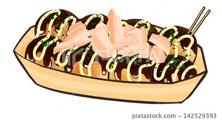 Illustration of 8 takoyaki Illustration of 8 takoyaki 142529393