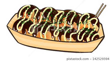 Illustration of 8 takoyaki Illustration of 8 takoyaki 142529394
