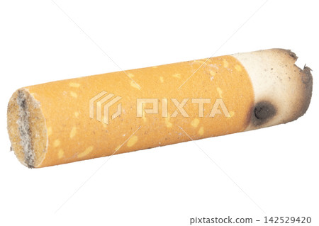 cigarette butts isolated on white background cigarette butts isolated on white background 142529420