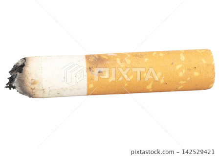cigarette butts isolated on white background 142529421