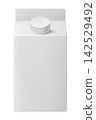 White carton pack for milk or juice with plastic cap, Yogurt or kefir pack. Vector realistic 3d mockup of cardboard box for liquid dairy products and beverage isolated on background. 142529492