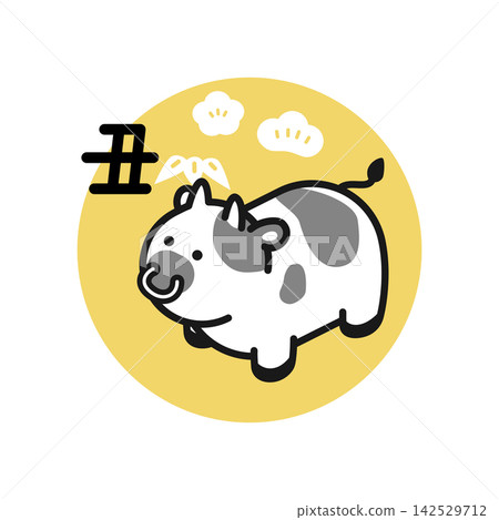 等距插圖：可愛的牛年插圖 142529712
