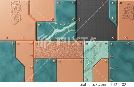 Abstract geometric wall panels with composition with displays modern architectural Abstract geometric wall panels with composition with displays modern architectural 142530201