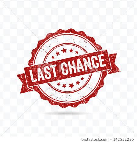 Red distressed rubber stamp with last chance text, stars and banner for marketing vector graphic Red distressed rubber stamp with last chance text, stars and banner for marketing vector graphic 142531250