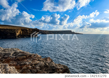 Scenic Horizon and Coastal Cliffs at Anchor Bay Mellieha Malta Scenic Horizon and Coastal Cliffs at Anchor Bay Mellieha Malta 142531270