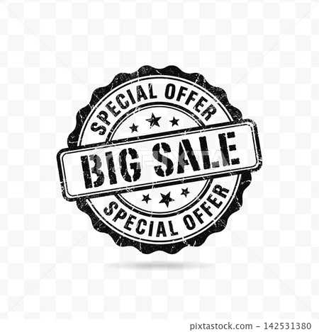 Special Offer Big Sale grunge rubber stamp vector illustration featuring a circular badge for retail marketing Special Offer Big Sale grunge rubber stamp vector illustration featuring a circular badge for retail marketing 142531380