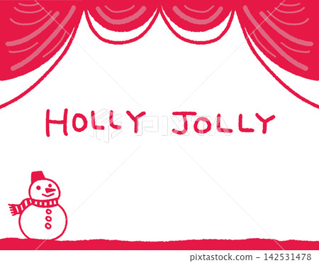 一幅聖誕插圖,畫的是一個戴著圍巾的雪人,上面寫著「HOLLY JOLLY」(聖誕快樂)。 一幅聖誕插圖,畫的是一個戴著圍巾的雪人,上面寫著「HOLLY JOLLY」(聖誕快樂)。 142531478