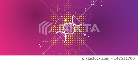 Futuristic halftone, DNA strands, connected neural web. Chemical and medical background Futuristic halftone, DNA strands, connected neural web. Chemical and medical background 142531700