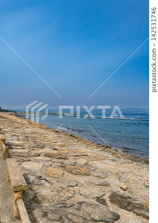 View of the sea from the coast View of the sea from the coast 142531746