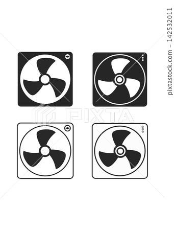 Exhaust Fan Vector Icons Set for Industrial and Ventilation Design Exhaust Fan Vector Icons Set for Industrial and Ventilation Design 142532011