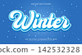Winter 3d editable text effect template suitable for snow theme 142532328