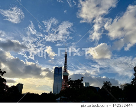 黃昏的天空和東京鐵塔 黃昏的天空和東京鐵塔 142532444