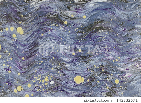 Ebru 的波浪圖案和抽象背景,靈感來自月光下的洶湧波濤。 Ebru 的波浪圖案和抽象背景,靈感來自月光下的洶湧波濤。 142532571