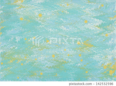 以閃爍的淺藍色翅膀為靈感，採用弧形 Ebru 圖案和抽象背景。 142532596