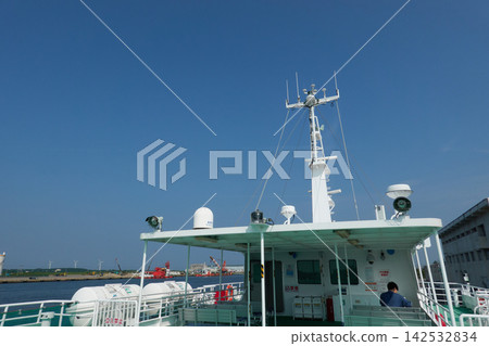 Regular ferry Tobishima, deck, Sakata Port Regular ferry Tobishima, deck, Sakata Port 142532834