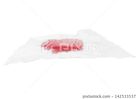 Blood on the tissue paper isolated on white background 142533537