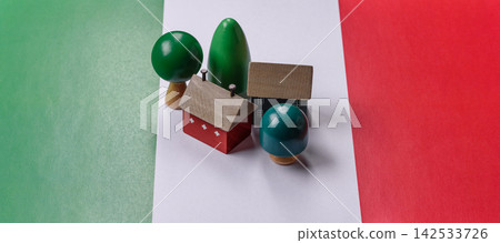 Real estate, conceptual background on the Italian flag, buying, renting and business. Real estate Real estate, conceptual background on the Italian flag, buying, renting and business. Real estate 142533726
