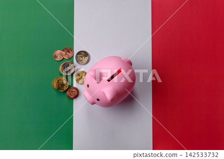 A piggy bank as a concept for storing, accumulating, and saving financial resources. A piggy bank A piggy bank as a concept for storing, accumulating, and saving financial resources. A piggy bank 142533732