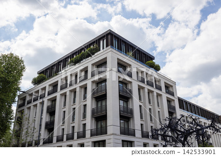 Luxury apartment building facade with balconies 142533901