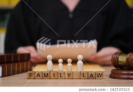 Understanding family law with wooden figures in a legal setting Understanding family law with wooden figures in a legal setting 142535523