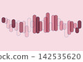 Abstract geometric line art background using a pink gradient. 142535620