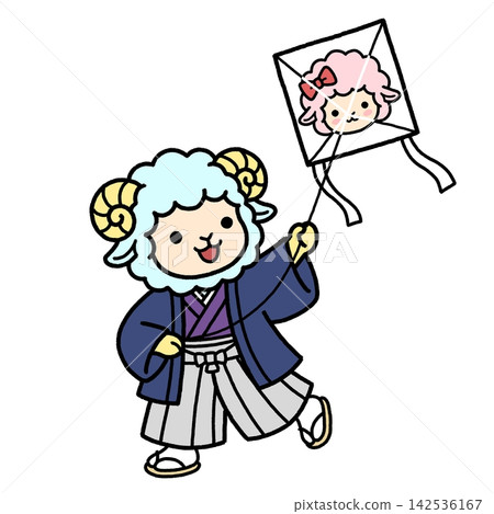 牧羊男孩放風箏 142536167