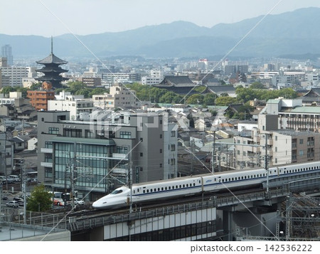在京都運行的東海道新幹線 在京都運行的東海道新幹線 142536222
