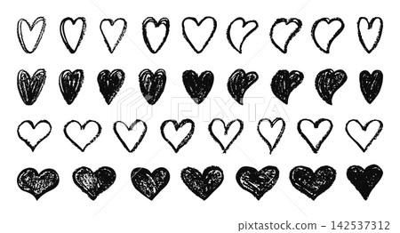 Chalk crayon heart doodle collection drawn grunge marker scribble love symbols kids romantic set Chalk crayon heart doodle collection drawn grunge marker scribble love symbols kids romantic set 142537312