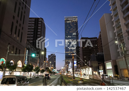 阿倍野、大阪市和阿倍野Harukas的夜景 阿倍野、大阪市和阿倍野Harukas的夜景 142537467