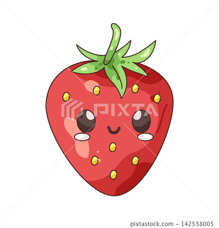 Illustration of kawaii strawberry 142538005
