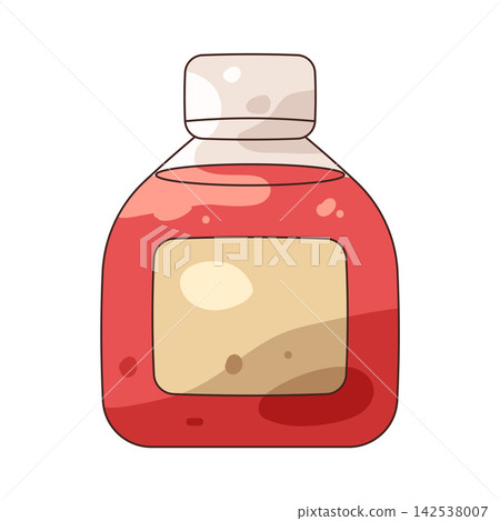 Illustration of strawberry vitamin bottle Illustration of strawberry vitamin bottle 142538007