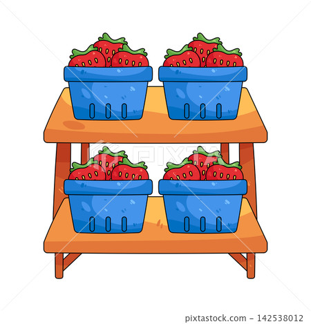 Illustration of strawberry market Illustration of strawberry market 142538012