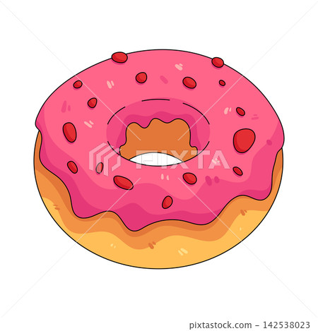 Illustration of strawberry donut Illustration of strawberry donut 142538023