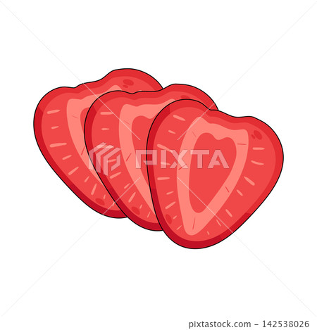 Illustration of sliced strawberries 142538026