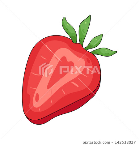 Illustration of strawberry half 142538027