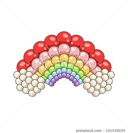 Illustration of rainbow balloon decoration Illustration of rainbow balloon decoration 142538034
