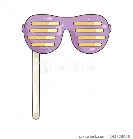 Illustration of purple shutter sunglasses prop Illustration of purple shutter sunglasses prop 142538038