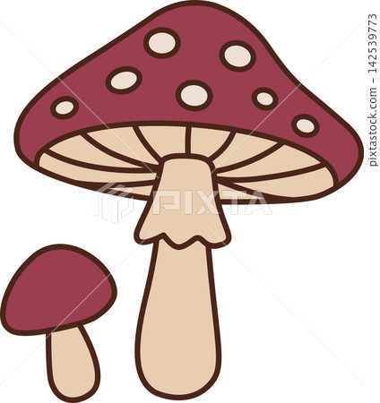 Cute Red Amanita Mushroom Cluster with White Spots, Cottagecore Halloween Woodland Clipart Cute Red Amanita Mushroom Cluster with White Spots, Cottagecore Halloween Woodland Clipart 142539773