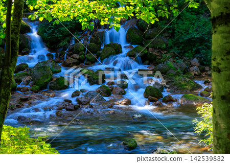 The beautiful flow of the Ishikari River in Sounkyo, Hokkaido in summer. The beautiful flow of the Ishikari River in Sounkyo, Hokkaido in summer. 142539882