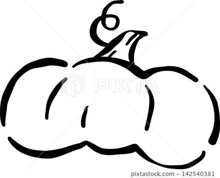 Halloween Outline Cute Pumpkin Minimalist Hand Drawn Halloween Outline Cute Pumpkin Minimalist Hand Drawn 142540381