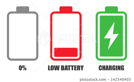 Battery status indicator icons Battery status indicator icons 142540403