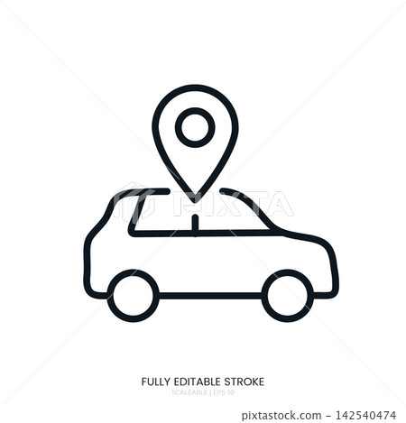 Car location icon with a map pin marker on top 142540474