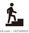 Pictogram icon of a person climbing stairs 142540810