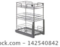 Storage shelf with wire racks and multiple levels for organization in a home or office setting 142540842