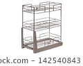 Metal storage rack for kitchen use with multiple shelves and open design 142540843