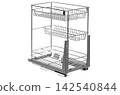 Storage rack with multiple wire baskets for organizing kitchen items at home 142540844