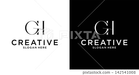 GH or HG initial letter logo design vector GH or HG initial letter logo design vector 142541008