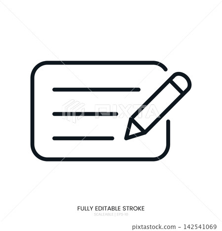 Simple outline icon of a notepad with a pencil Simple outline icon of a notepad with a pencil 142541069