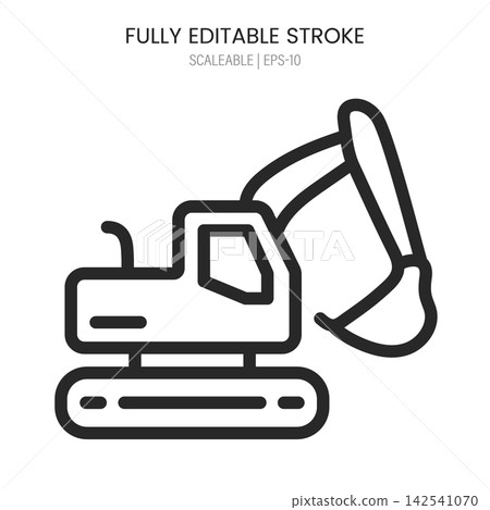 Excavator construction vehicle icon Excavator construction vehicle icon 142541070
