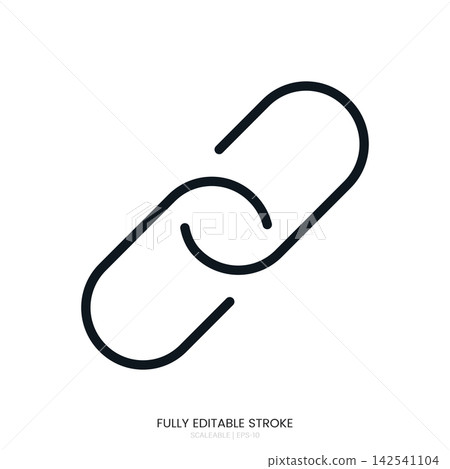 A vector graphic illustration of a link chain icon isolated on white background A vector graphic illustration of a link chain icon isolated on white background 142541104
